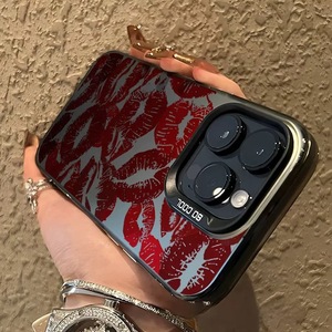 Coque de téléphone portable antichoc en TPU+PC avec imprimé lèvres rouges <span class=keywords><strong>sexy</strong></span> pour femme, compatible avec 17 Pro Max - Product Image 2