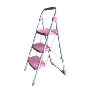 Roze Staal Huishoudelijke <span class=keywords><strong>Ladder</strong></span> Moderne Ontwerp Folding Stap <span class=keywords><strong>Ladder</strong></span> Voor Thuisgebruik - Product Image 1