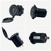 Charger USB-C untuk Motor 24 Volt 5V 3.1A Tahan Air Port USB-A Ganda Reversibel, Dapat Dipasang di Kapal, Bus, Armada