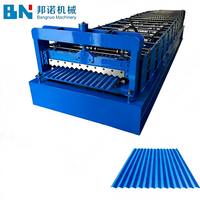 Máquina Automática para Fabricar Láminas de Techo Corrugado de 1200 mm, Controlada por PLC, con Motor de Engranajes y Rodamientos