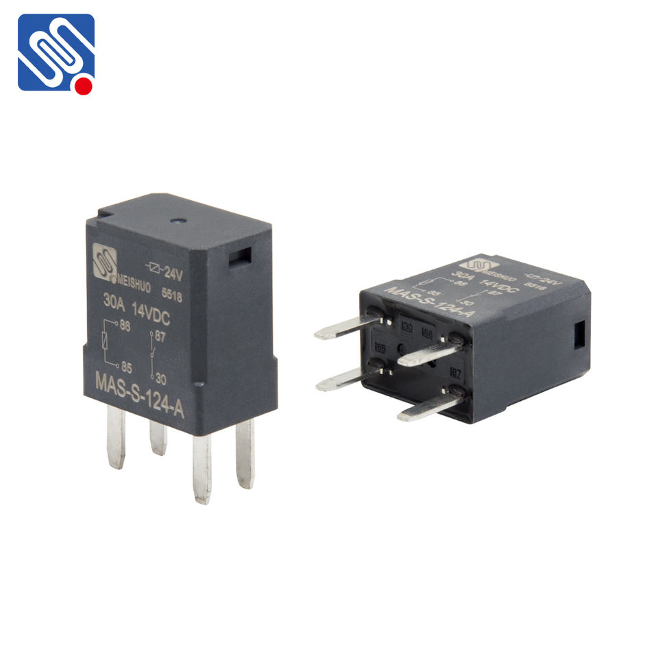 Meishuo MAS-S-124-A 12v 30a 4 Pin Car Auto Mini Relay 24v 20/30a Automotive Rele Auto Parts