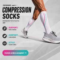 Chaussettes de sport personnalisées, hautes jusqu'au genou, pour la course à pied, blanches, noires, vert menthe, avec emballage personnalisé, chaussettes de haute qualité sur mesure