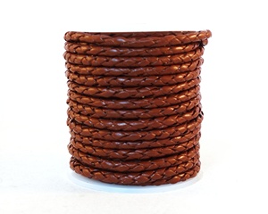 Cordons ronds en cuir tressé Cordons métalliques tressés en cuir véritable 3mm pour la fabrication d'accessoires de bijoux DIY Craft - Product Image 2