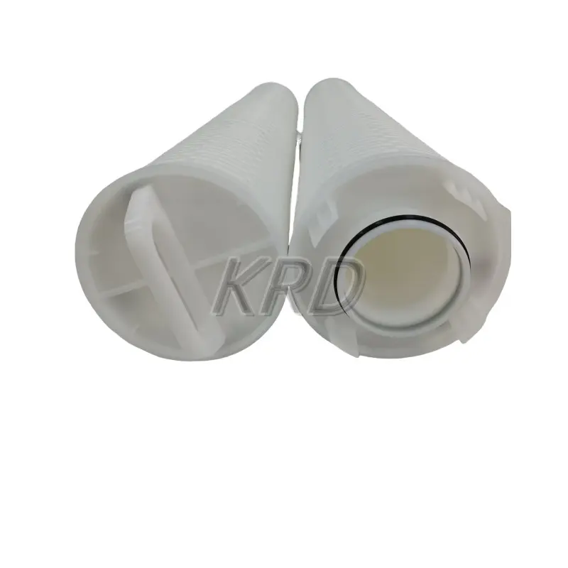 Cartucho de filtro dobrável de segurança de fábrica para tratamento de água de alto fluxo HFU620UY045JU5 de 0,1 mícrons e 20 polegadas