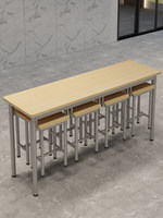 Ensembles de tables et chaises de cafétéria en bois pour écoles et usines, tables à manger modernes et minimalistes, tabourets suspendus, bureau réglable pour 4 à 8 personnes