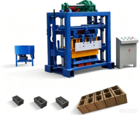 Machine à blocs semi-automatique QT4-40, presse à briques creuses en béton à double moteur vibrant pour pavés autobloquants et bordures