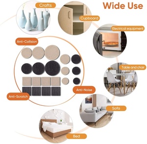 Hai Màu sắc chống xước tự dính bảo vệ sàn 300pcs cảm thấy miếng đệm đồ nội thất bàn ghế sàn chân tùy chỉnh khuôn cắt - Product Image 4