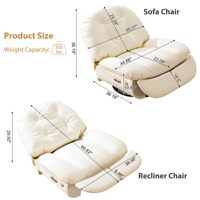 Günstiger Weißer Mehrfachverstellbarer Einzelner Power-Lift-Sessel aus Weißem Leder Komfortabler Sofastuhl mit Telefonhalter