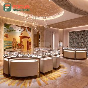 Mostrador de Joyería de Madera de Alta Gama, Vitrina de Vidrio para Exhibición de Joyería, Estante de Exhibición de Joyería de Lujo con Luz LED - Product Image 1