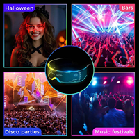 Lunettes LED Lumineuses Circuits Interstellaires, Piles Bouton Remplaçables, Lunettes de Fête LED, Longue Autonomie