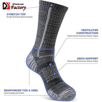 Chaussettes de travail en coton pour hommes Chaussettes athlétiques rembourrées pour la randonnée, les sports, la course à pied et le football