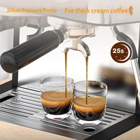 Machine à café expresso italienne commerciale semi-automatique avec broyeur électrique en acier inoxydable et double chaudière