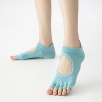Chaussettes de performance respirantes pour femme, en coton, à bout ouvert, avec découpe au voile, antidérapantes avec grip en silicone, pour yoga et entraînement en intérieur, personnalisables OEM