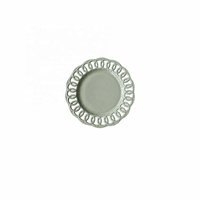 Assiette de présentation en céramique Joy Tableware, bord creux, style vintage, vert clair, en porcelaine, pour salade, idéale pour les fêtes