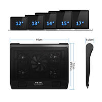 VENTE CHAUDE Support de refroidissement pour ordinateur portable haute pression avec ventilateur puissant, grille métallique et double port USB pour le gaming