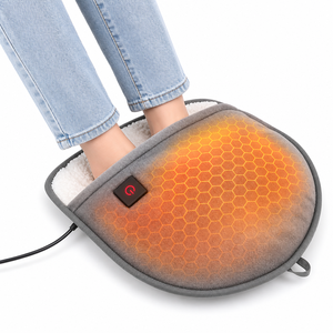 Custom Battery Foot Warmer Electric Foot Warmer Pad Adjustable Heat Settings Soft Sherpa Lined Heating Mat <b>for</b> Home Office - Product Image 3