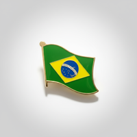 GREPAS GIFTS Épinglette drapeau du Brésil de 1 pouce, épinglette patriotique pour chapeau, épinglette de pays du monde