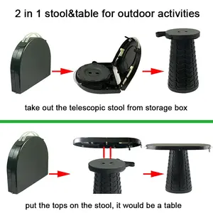 2 1 캠프 의자 테이블 세트 개폐식 낚시 피크닉 하이킹 휴대용 의자 접이식 높이 조절 텔레스코픽 의자