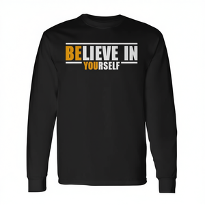 T-shirt à manches longues avec citation positive et inspirante : « Croyez en vous-même » - Product Image 2