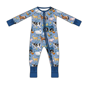 Ropa de bebé de fibra de bambú a granel personalizado niños Zippy traje recién <span class=keywords><strong>nacido</strong></span> bebé mameluco mono niños pequeños ropa de dormir pijamas de Bambú - Product Image 3