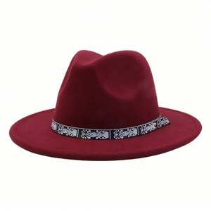 Sombrero Fedora de Fieltro Estilo Étnico Retro Británico, Sombrero Jazz de Ala Ancha para Hombres y Mujeres, Vestimenta Casual - Product Image 4