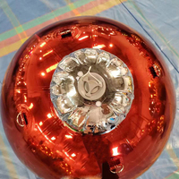 Décorations de Noël extérieures gonflables de décor de Noël commercial ballons légers de sphère de miroir avec des lumières de LED