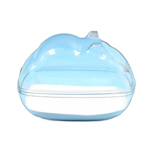 Baignoire transparente pour animaux de compagnie avec couvercle, en plastique, pour hamster, facile à nettoyer, design anti-éclaboussures pour petits animaux - Product Image 2
