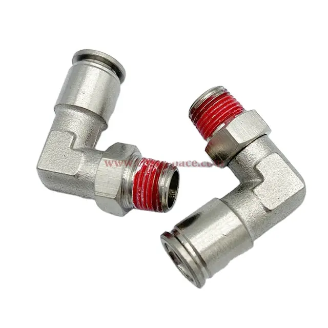 Push In To Connect Loctite Thread Sealant Swivel 90 Degree Male Elbow Tube Pneumatic Fitting