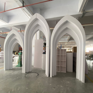 <strong>Wedding</strong> Banquet White Pvc 3d Stereoscopic Arch <strong>Wedding</strong> Hanging Chandelier Backdrop Panel <strong>Decoration</strong> Board Stage Backdrop Wall - Product Image 2