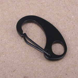 Mosquetón de Acero <span class=keywords><strong>Inoxidable</strong></span> de Alta Calidad con Forma de Huevo de 4 cm, con Acabado Liso en Plata/Negro - Product Image 3