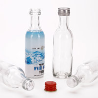 Botol Kaca Mini VISTA Wholesale 28ml 40ml 50ml 60ml 100ml untuk Air, Jus, Anggur, Minuman Keras, Whisky, Vodka, Tequila dengan Tutup Aluminium