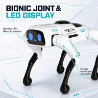 Robot chien bionique intelligent avec corps rayé cyan et mode de marche articulé pour enfants, club de codage, cadeau de vacances amusant, vente en gros