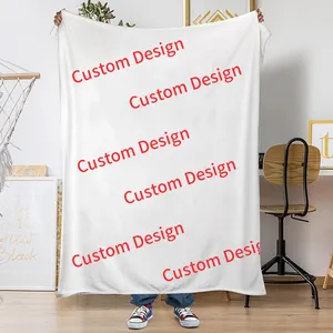 Custom With Logo Fleece Anime Printed Design Cartoon Painting Polyester Sublimation Fleece Travel Throw Blanket