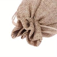 Petite pochette d'emballage écologique pour bijoux en jute brodée arôme lavande Sac cadeau en toile de jute imprimé avec logo personnalisé avec cordon de serrage