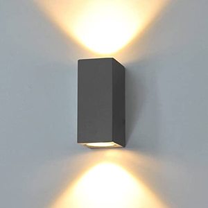 Aplique de aluminio rectangular negro mate GU10 LED luz exterior moderna para patio arriba y abajo - Product Image 4