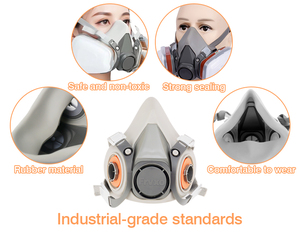 <span class=keywords><strong>Masque</strong></span> respiratoire anti-pollution réutilisable en TPE avec cartouches, demi-<span class=keywords><strong>masque</strong></span> anti-poussière, <span class=keywords><strong>masque</strong></span> à gaz chimique NIOSH <span class=keywords><strong>P100</strong></span> - Product Image 3
