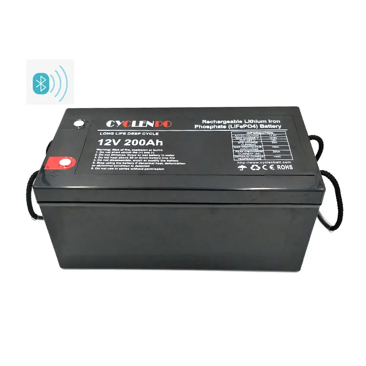 More than 3000 cycles lifepo4 batteries 200 amp 12v with bt function