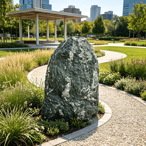 Pierre naturelle paysagère, roche décorative de jardin en granit vert, durable, pour aménagement vertical extérieur - Product Image 3