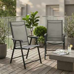<b>Outdoor</b> Patio <b>Chairs</b> Set Of 2 <b>Stackable</b> Portable For Deck Garden Camping Travel - Product Image 1