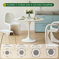 Nordischer Hochwertiger Metallfuß MDF Steinoptik Runder Tisch für Familiengebrauch Moderner Beistelltisch Restaurant Küche Esstisch