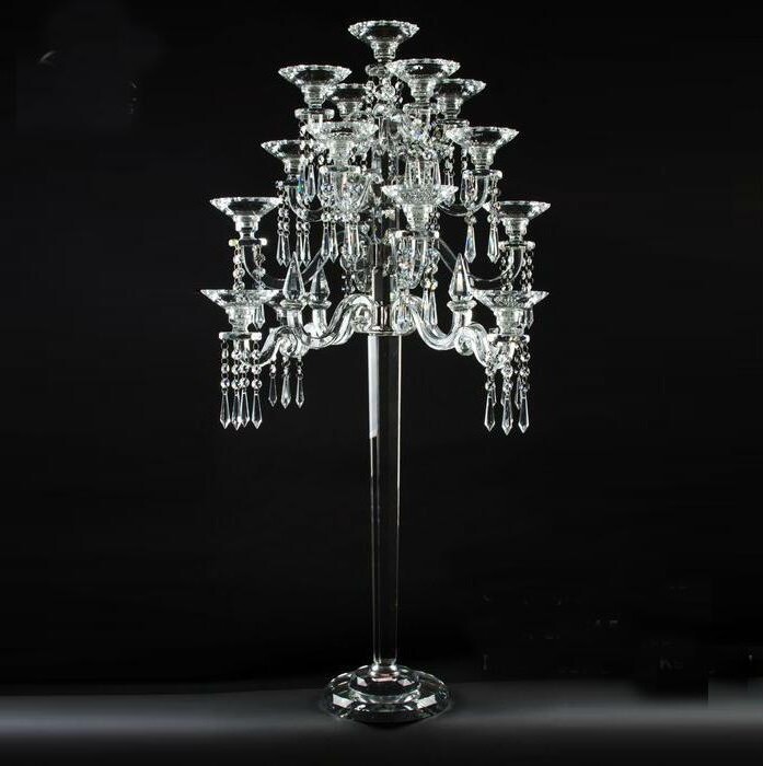 Свадебные Длинные высокие хрустальные бусины, центральные части, хрустальный канделябр для украшения