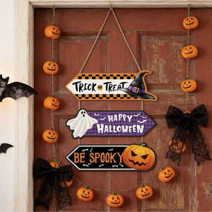 Décorations murales d'Halloween : Panneaux fantômes, nains et citrouilles en contreplaqué pour une ambiance festive - Product Image 2