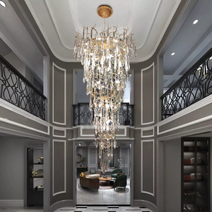 Branches Decorative <b>Lighting</b> Villa Room Stair Hotel Lobby Custom Crystal <b>Large</b> Chandeliers for High Ceilings - Product Image 5