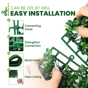 Mur végétal décoratif pour jardin, clôture en herbe synthétique, feuillage vert, plantes artificielles pour la décoration murale - Product Image 3