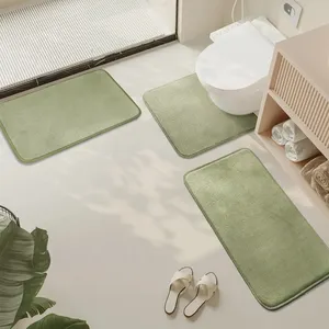 individuell saugfähig rutschfester flanell badezimmer teppich mattiert schnell trocknend boden teppich memory-schaum badematte set