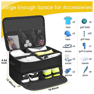 Caja Organizadora Impermeable Grande para Golf, Bolsa para Maletero de Auto para Zapatos, Pelotas, Tees, Ropa, Guantes - Hecha de Poliéster 600D - Product Image 4