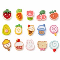 Petits ours et lapins en résine écologiques pour embellissements DIY, pinces à cheveux pour enfants, coques de téléphone, fruits, petites fleurs, cadeaux d'affaires, modèles