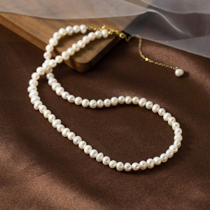 Collar de Plata S925 para Mujer, con Colgante de Flor de Perla, Cadena Clavícula Elegante, D0698 - Product Image 1