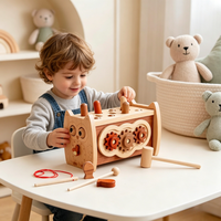 Kubus Aktivitas Kayu Beech Multi-Aktivitas Edukasi Dini Montessori Ramah Lingkungan Usia 1+ 2-4 Tahun 5-7 Tahun Beiyang