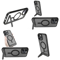 Casing Transparan Magnetik Tahan Lama dengan Penyangga untuk iPhone 15 14 13 12 Plus 11 16 Pro Max 17 Air, Grosir Barang Elektronik